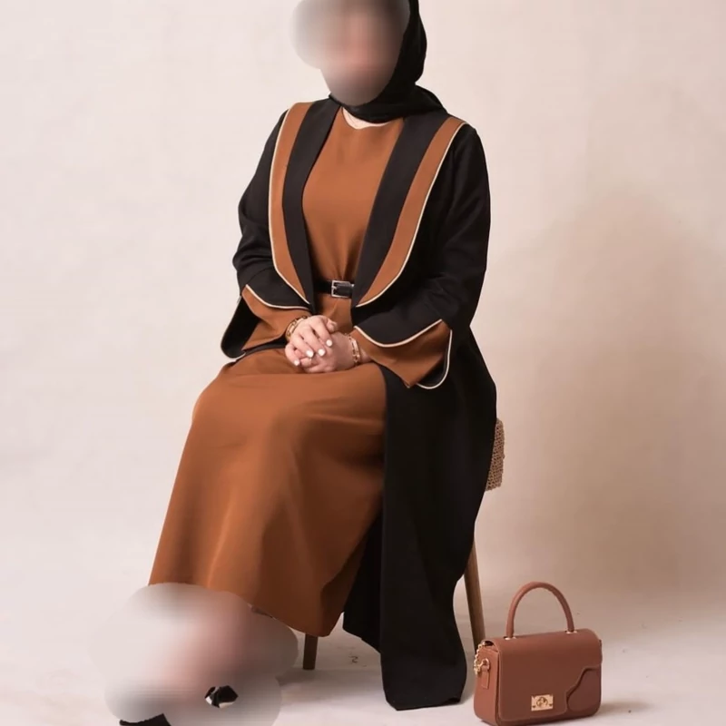 مانتو پیراهن زنانه دوتکه  کهربا مزونی برندکوک