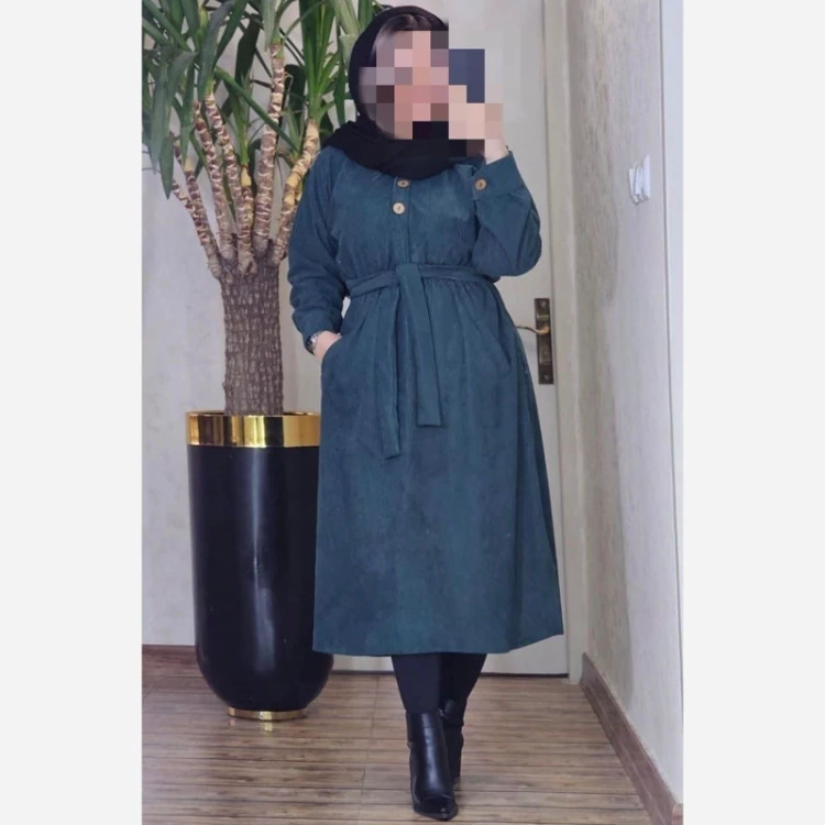 پیراهن زنانه مخمل کبریتی