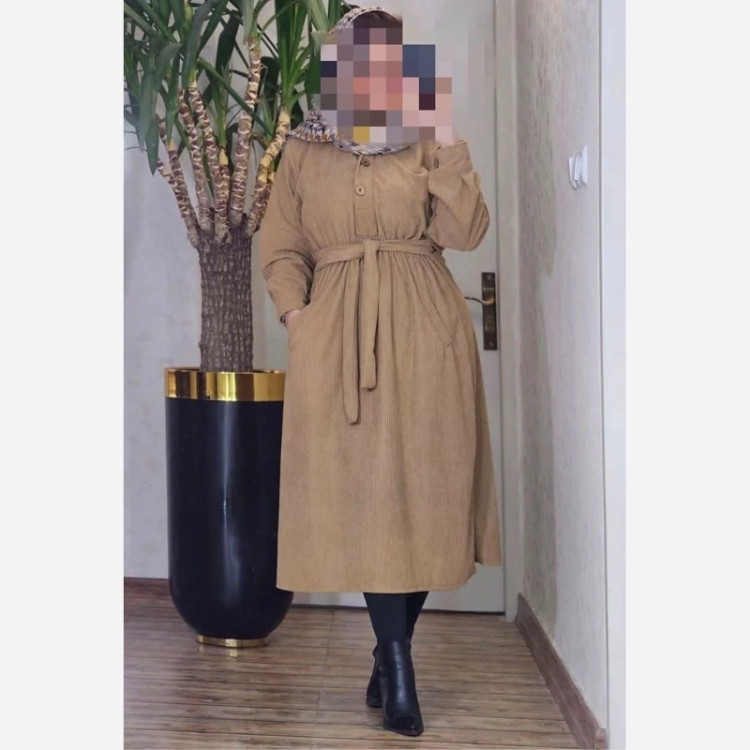 پیراهن زنانه مخمل کبریتی