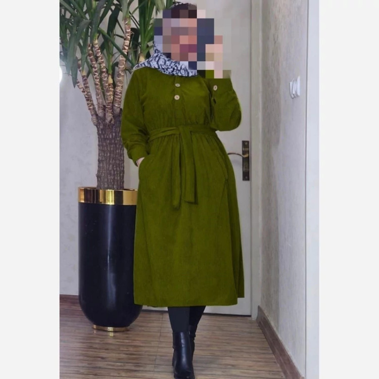 پیراهن زنانه مخمل کبریتی